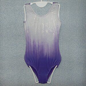 White Purple Ombre Gold Leotard 10